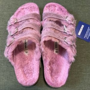 Birkenstock Florida Fresh Shearling Oiled Leather Sandals